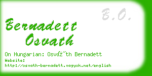 bernadett osvath business card